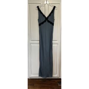 By Anthropologie Slip Dress Lace Trim Gray Size 8 Sexy